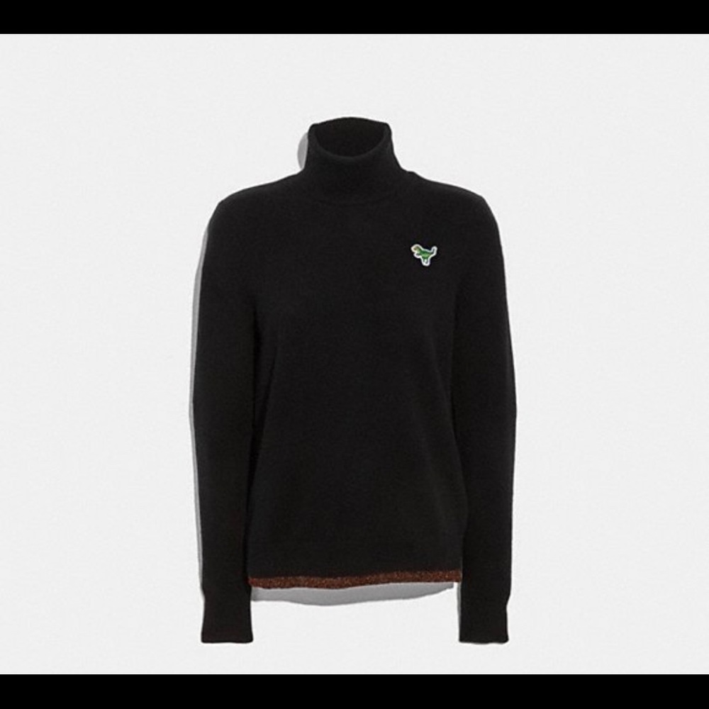 NWT🛍 Coach Rexy Patch Black Turtleneck